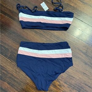 LSpace Striped Navy Bikini Set